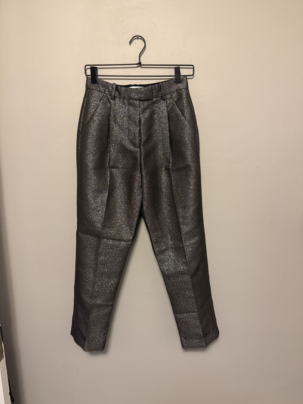 REISS Metallic Tailored Trousers Pants US 2